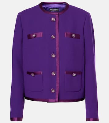 DG satin-trimmed wool-blend crêpe jacket | Dolce&Gabbana