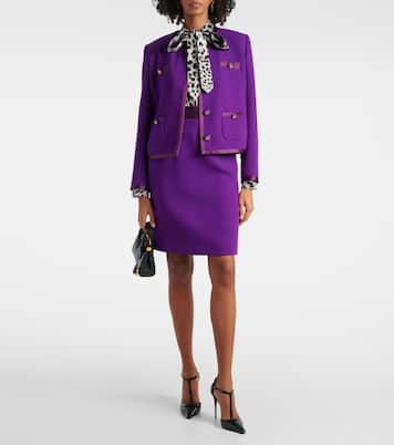 DG satin-trimmed wool-blend crêpe jacket | Dolce&Gabbana