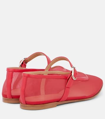Leather-trimmed mesh Mary Jane flats | Le Monde Béryl