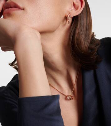 Serpenti Viper 18kt rose gold earrings with diamonds | Bvlgari