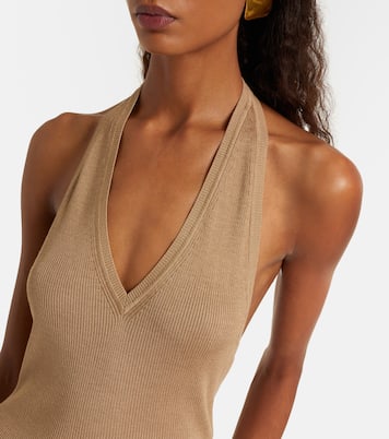 Top Ivey de seda con cuello halter | Nili Lotan