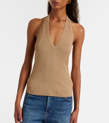 Top Ivey de seda con cuello halter | Nili Lotan