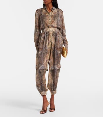 Hypnotic paisley silk tapered pants | Zimmermann