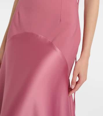 Florie satin-trimmed halterneck gown | Solace London