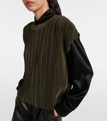 Cedre plissé satin top | Joseph