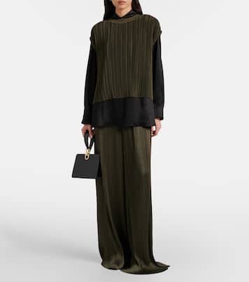 Cedre plissé satin top | Joseph