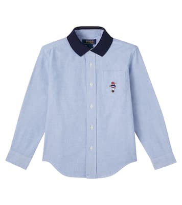 Camicia Polo Bear in cotone con ricamo | Polo Ralph Lauren Kids