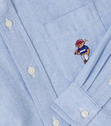 Camicia Polo Bear in cotone con ricamo | Polo Ralph Lauren Kids