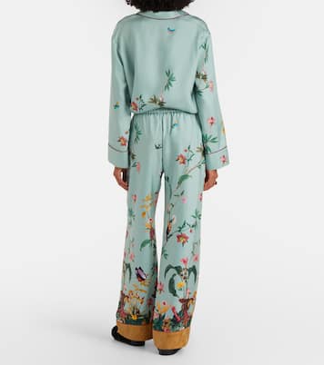 Pantaloni in twill di seta con stampa | La DoubleJ