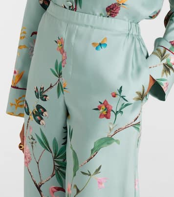 Pantaloni in twill di seta con stampa | La DoubleJ