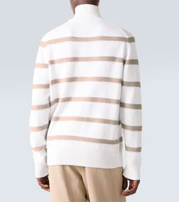 Pull rayé en coton et cachemire | Allude