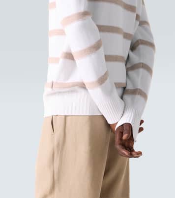 Pull rayé en coton et cachemire | Allude