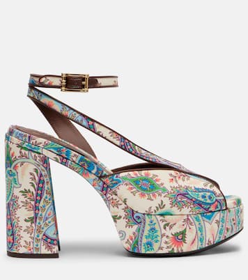 120 paisley canvas platform sandals | Etro