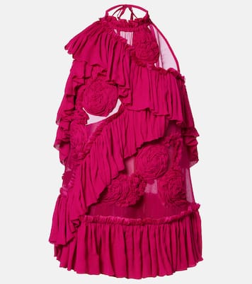 Floral-appliqué ruffled top | Dries Van Noten