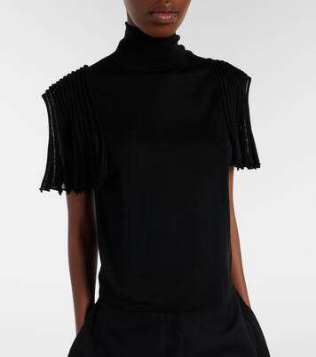 Semi-sheer turtleneck top | Alaïa