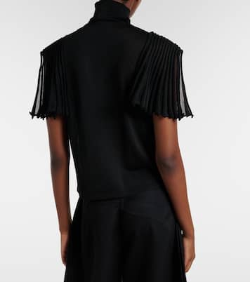 Semi-sheer turtleneck top | Alaïa
