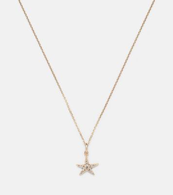 Collier Lucky Starfish en or 14 ct et diamants | Stone and Strand