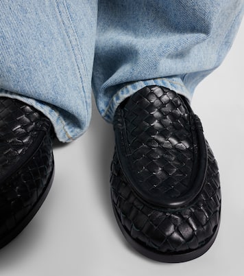 Silenzio Intrecciato leather loafers | Bottega Veneta