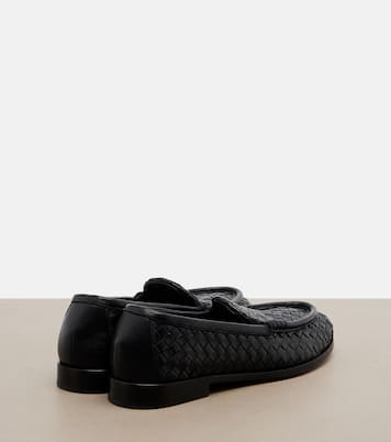 Silenzio Intrecciato leather loafers | Bottega Veneta