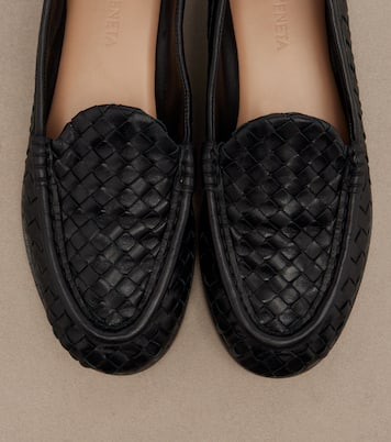 Silenzio Intrecciato leather loafers | Bottega Veneta