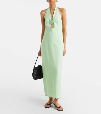 Orly halterneck linen midi dress | Cala de la Cruz