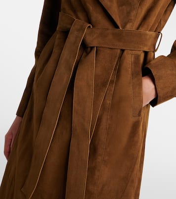 Winona belted suede wrap coat | Nour Hammour