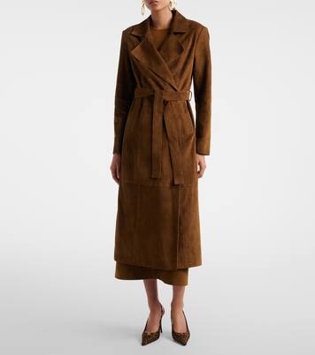 Winona belted suede wrap coat | Nour Hammour