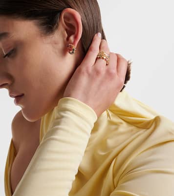 18kt gold ring with diamonds and sapphires | Suzanne Kalan