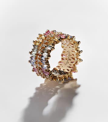 18kt gold ring with diamonds and sapphires | Suzanne Kalan