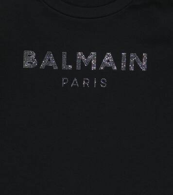 Embellished cotton crop top | Balmain Kids