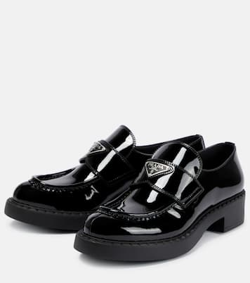 Logo patent leather loafers | Prada