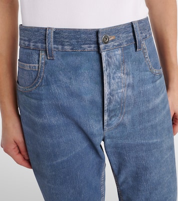 Pantalón de piel con estampado de denim | Bottega Veneta