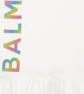 Logo cotton jersey dress | Balmain Kids