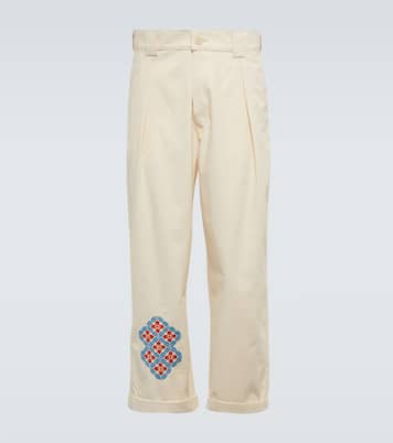 Pantaloni regular in cotone con ricamo | Adish