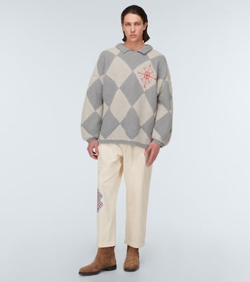 Pantaloni regular in cotone con ricamo | Adish