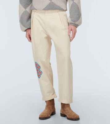 Pantaloni regular in cotone con ricamo | Adish