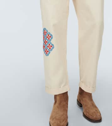 Pantaloni regular in cotone con ricamo | Adish