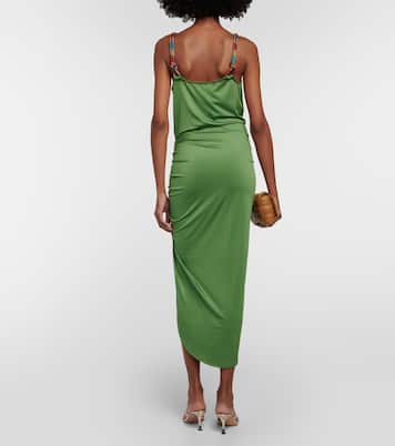 Biava beaded ruched midi dress | Veronica Beard