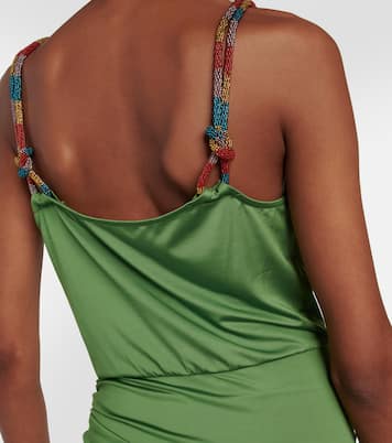 Biava beaded ruched midi dress | Veronica Beard