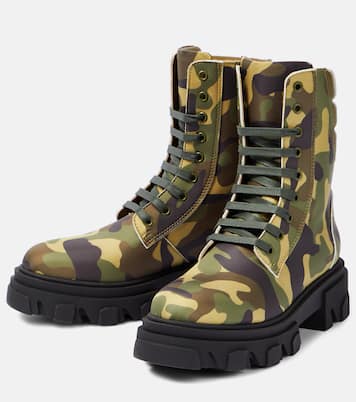 Gia 35 camouflage combat boots | Gia Borghini