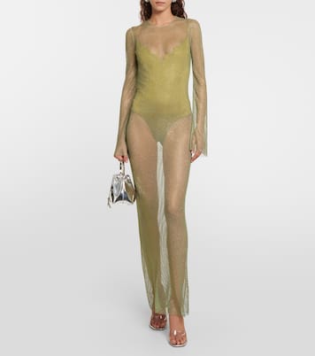 Robe longue Gloria à cristaux | Galvan