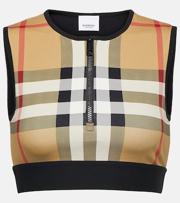 Cropped-Top Burberry Check aus Jersey | Burberry