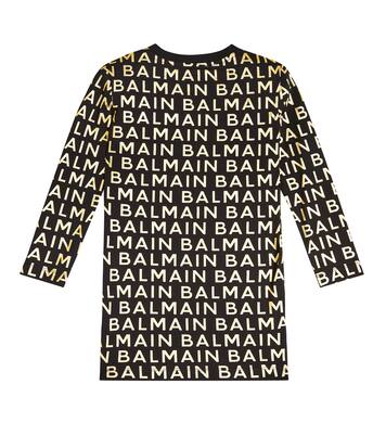 Robe imprimée en coton à logo | Balmain Kids