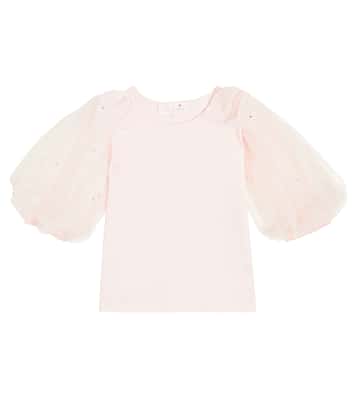Papillion cotton jersey and tulle top | Tutu Du Monde