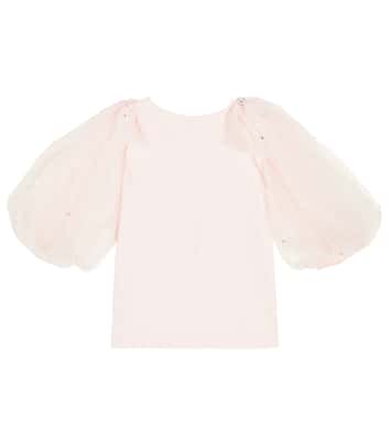 Papillion cotton jersey and tulle top | Tutu Du Monde