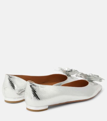 Paris Rose mirrored leather ballet flats | Aquazzura