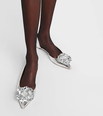 Paris Rose mirrored leather ballet flats | Aquazzura