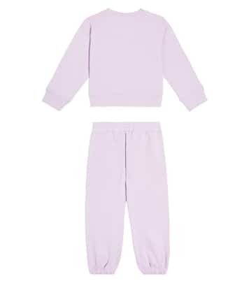 طقم سويت شيرت وشورت من قطن فليس بطبعات | Stella McCartney Kids