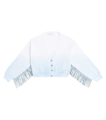Fringed ombré cotton cardigan | Monnalisa