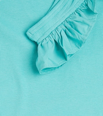 Ranja ribbed-knit ruffled cotton-blend top | Molo